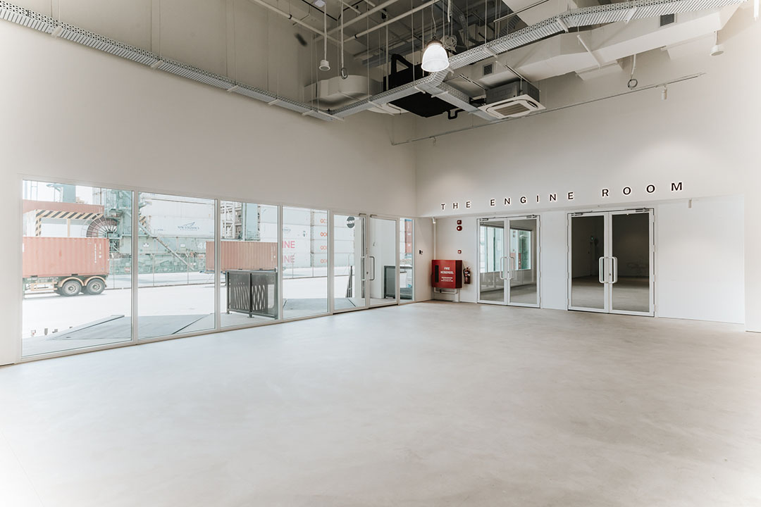 Views of the working port from inside SAM at Tanjong Pagar Distripark.